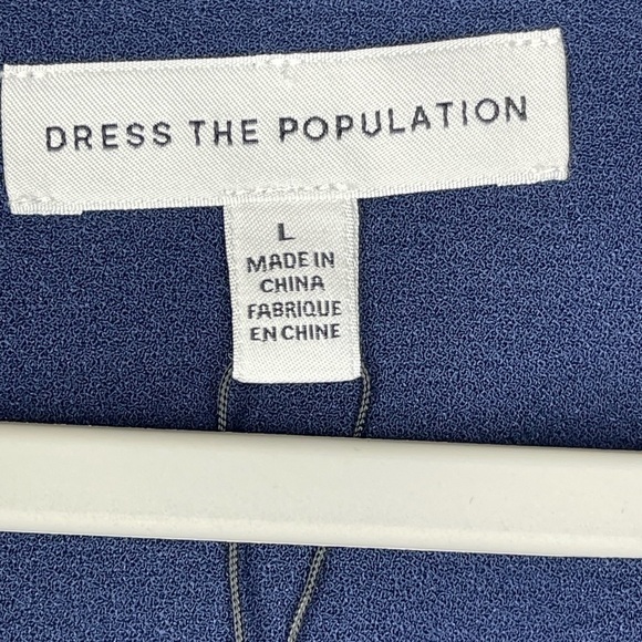 Dress the Population NWT Elle Midnight Blue Sweatheart Dress, Size Large - Picture 5 of 9